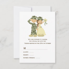 Soldat- och Bride-Bröllop OSA Kort