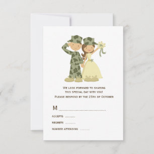 Soldat- och Bride-Bröllop OSA Kort