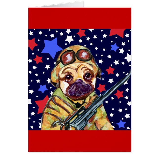 SOLDAT PUG HÄLSNINGSKORT (Framsidan)