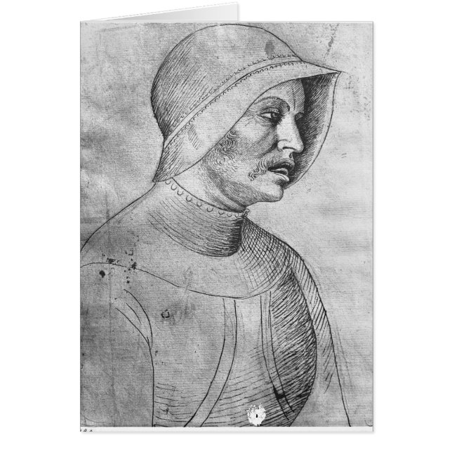 Soldat som ha på sig en hjälm hälsningskort (Framsidan)