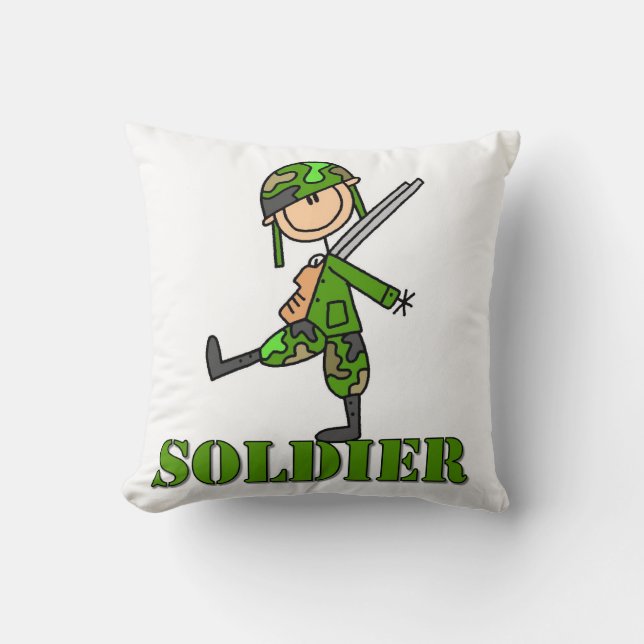 Soldat Stickfigur Kudde (Framsida)