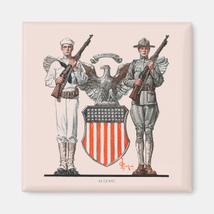 Soldaten, sjömannen och U.S. skyddar Magnet