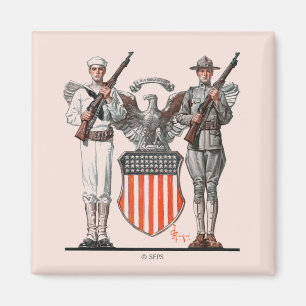 Soldaten, sjömannen och U.S. skyddar Magnet