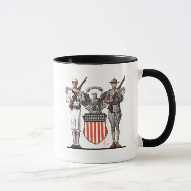 Soldaten, sjömannen och U.S. skyddar Mugg (Höger)