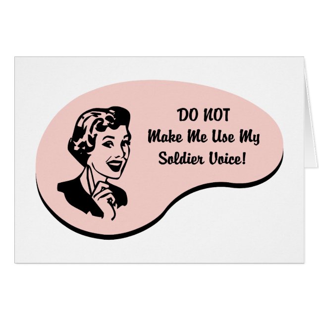 Soldaten uttrycker hälsningskort (Framsidan Horizontal)