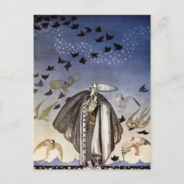 Soldaten Whistled och en Flock av fåglar kom Vykort (Framsida)