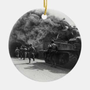 Soldater av den 55th Armored infanterivärldskrige Julgransprydnad Keramik