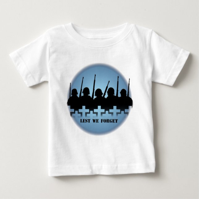 Soldater Baby T-shirts Krig Peace Lest Vi glömmer  (Framsida)