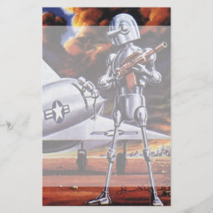 Soldater för robot för vintagescience fiction brevpapper