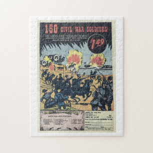 Soldater från Krig - Vintage Tecknad Ad Pussel