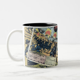 Soldater från Krig - Vintage Tecknad Ad Två-Tonad Mugg