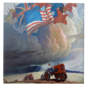 Soldater från marken av Newell Convers Wyeth Kakelplatta