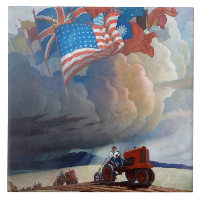 Soldater från marken av Newell Convers Wyeth Kakelplatta (Framsidan)