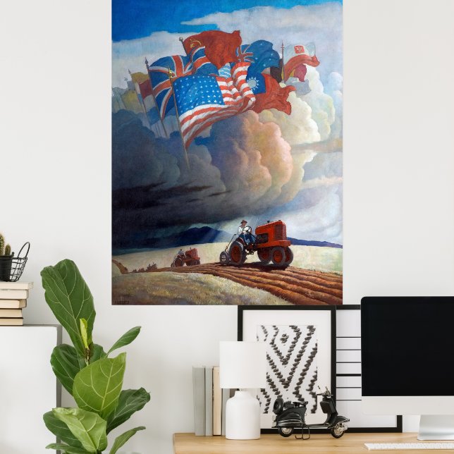 Soldater från marken av Newell Convers Wyeth Poster (Hemmakontoret)