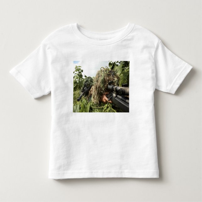 Soldater klädda i ghillie kostym t-shirt (Framsida)
