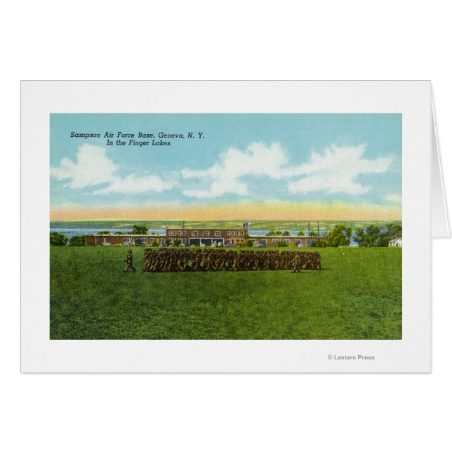 Soldater Marching in Forformation Hälsningskort (Framsidan Horizontal)