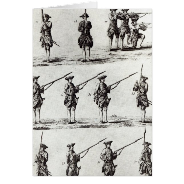 Soldater med bajonetter hälsningskort (Framsidan)