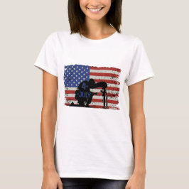 Soldater niffar silhuette och amerikansk flagga t shirt