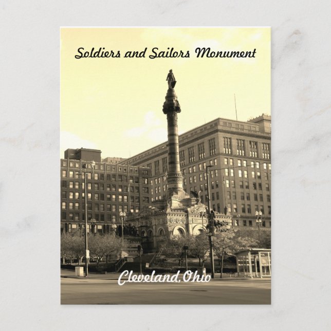 Soldater och sjömän Cleveland OH vykort (Framsida)