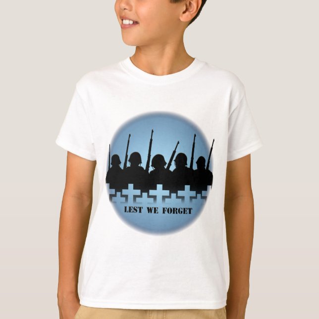 Soldater prisar sötskjorta... Vi glömmer Krig T-shirt (Framsida)