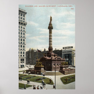 Soldater & Sailors Monument Cleveland 1910 Vintage Poster