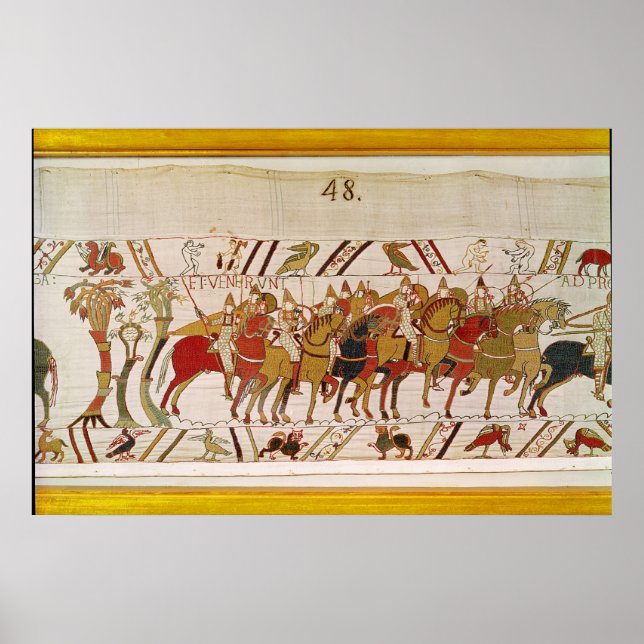 Soldater som lämnar hasting att göra strid med poster (Framsidan)