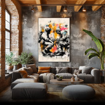 Soldater som spelar schack – Antikrigsaffisch för 