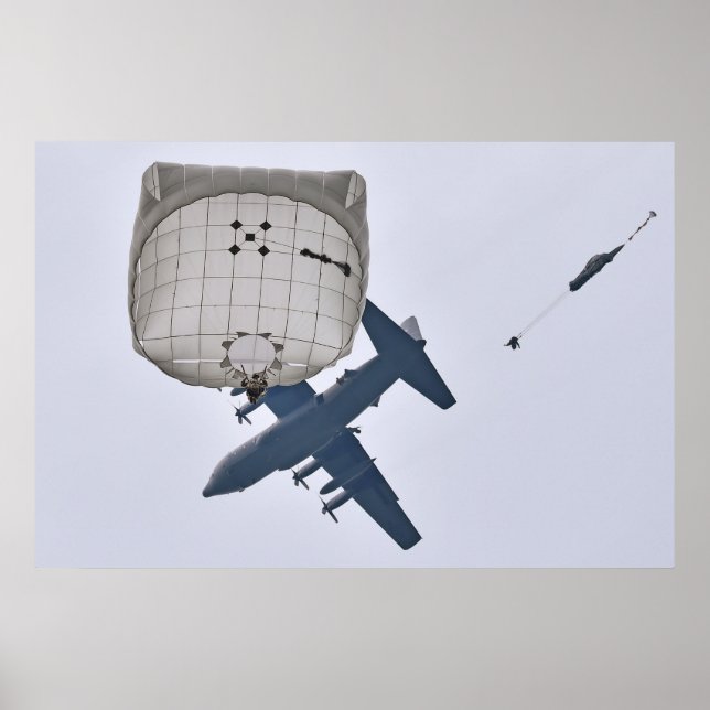 Soldater utför flygburna operationer poster (Framsidan)