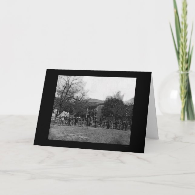 Soldater vid den Appomattox domstolsbyggnaden 1865 Kort (Framsida)