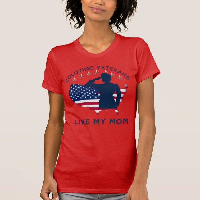 Soldatera veteraner som Mamma - Amerikanskt Pride T Shirt (Framsida)