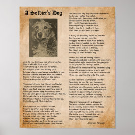 Soldaters Hund, inspirerande Krig Dikt Poster