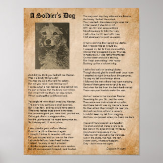 Soldaters Hund, inspirerande Krig Dikt Poster