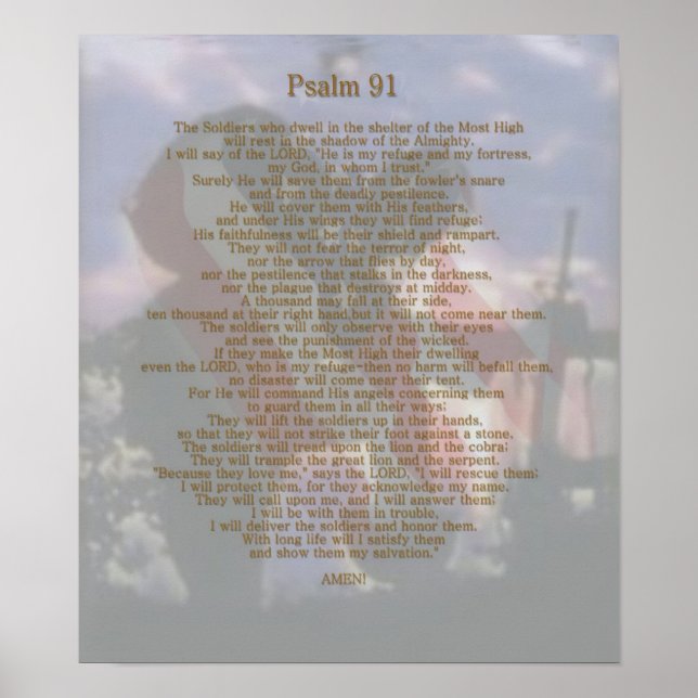 Soldaters tillflyktsort Psalm 91 Poster (Framsidan)
