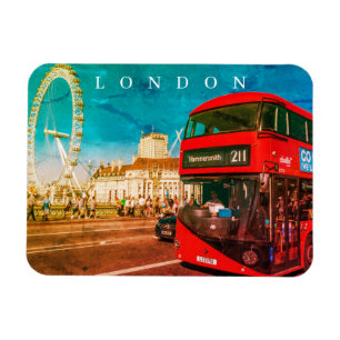 Soldatmagnet London Red buss och London Öga Magnet