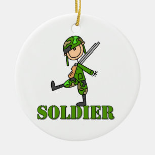Soldatstick figur julgransprydnad keramik