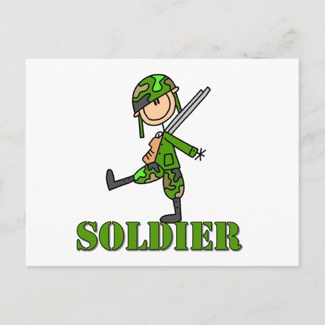 Soldatstick figur vykort (Framsida)