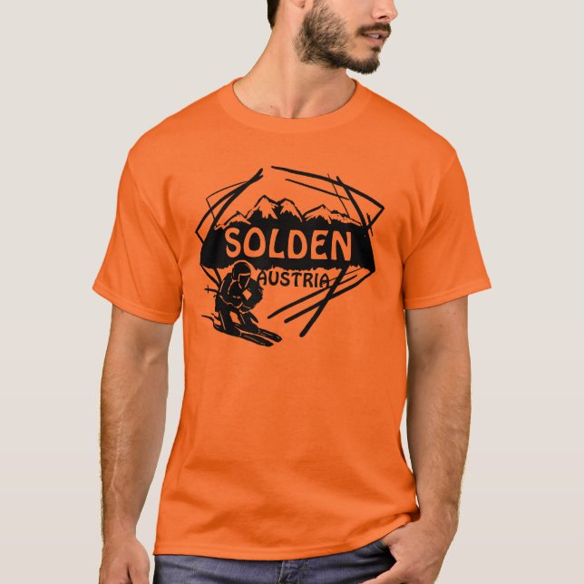 Solden Austria killers orange ski art T.T. Tee Shirt (Framsida)