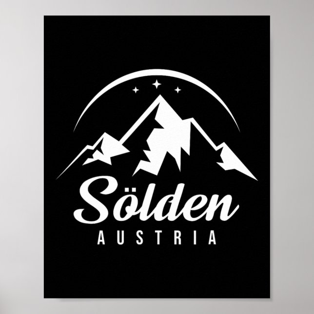Sölden Austria Ski Resort Skiing Snowboarding Souv Poster (Framsidan)