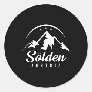 Sölden Austria Ski Resort Skiing Snowboarding Souv Runt Klistermärke