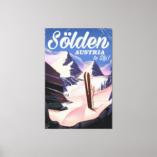 Sölden Austria vintage ski poster Canvastryck