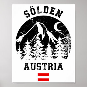 Sölden Österrike Alperna Skidort Alpin skidsport Ö Poster