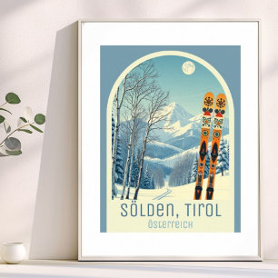 Sölden Österrike skidort Österreich Arlberg Poster