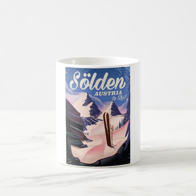 Sölden Österrike vintage skidposter Kaffemugg (Center)