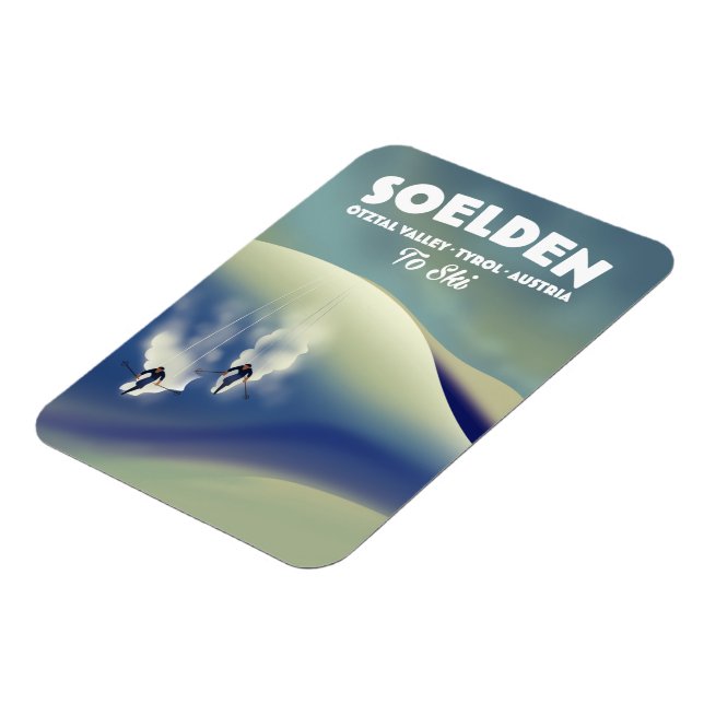 Sölden, Ötztaldalen, Tyrolen, Österrike Skidor Magnet (Vänstra Sidan)