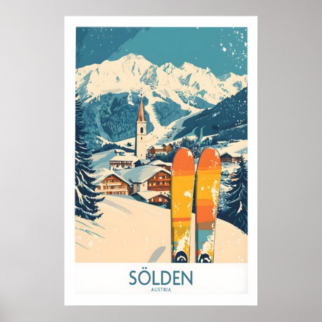 Sölden skidaffisch Österrike 1 Poster (Framsidan)