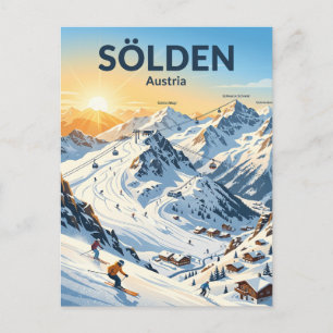 Sölden skidort Österrike Vykort