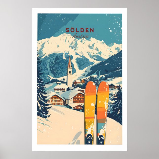Sölden skidtryck Österrike 1 Poster (Framsidan)