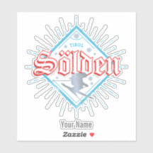 Solden Tirol Retro Skier Vintage Ski Helgdag