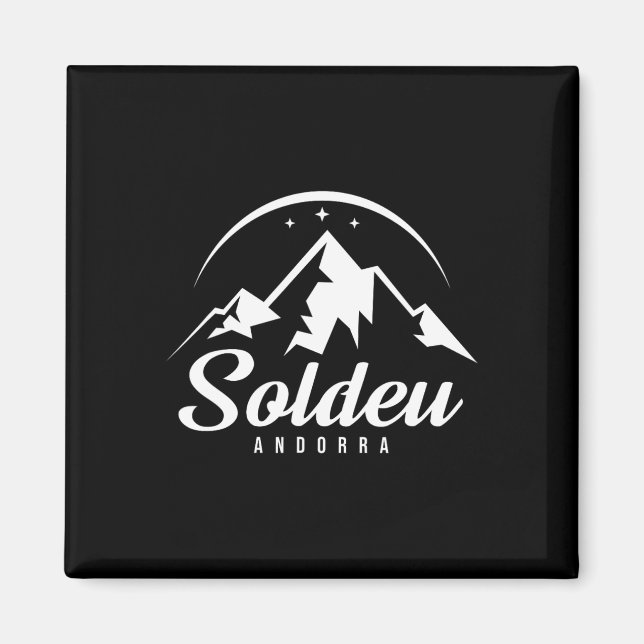 Soldeu Andorra Ski Resort Skiing Snowboarding Magnet (Framsidan)