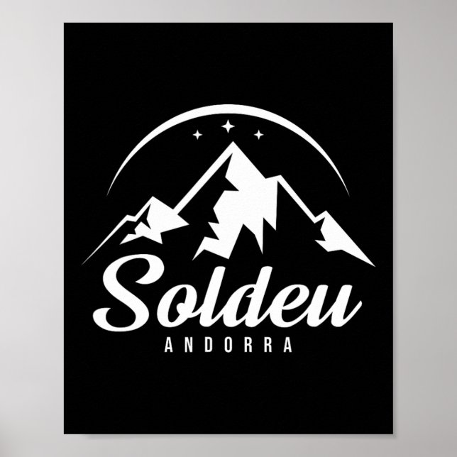 Soldeu Andorra Ski Resort Skiing Snowboarding Poster (Framsidan)
